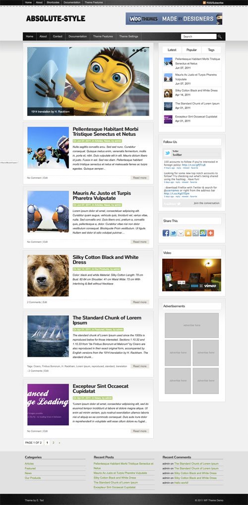 Absolute-Style wordpress theme