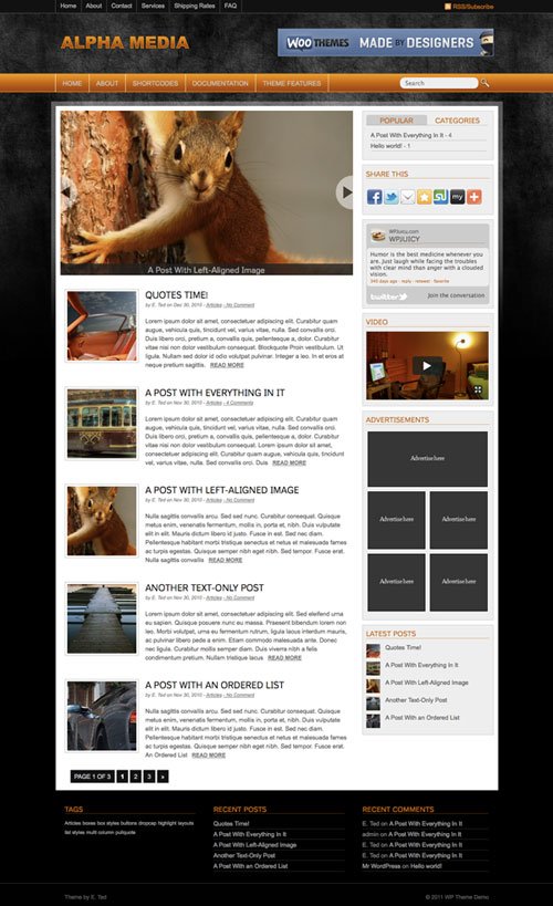 Alpha-Media wordpress theme