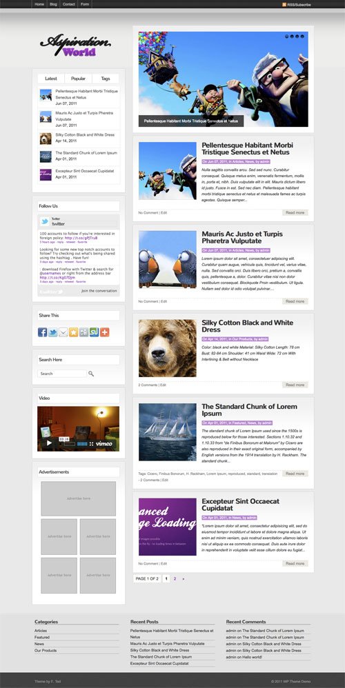 Aspiration-World wordpress theme