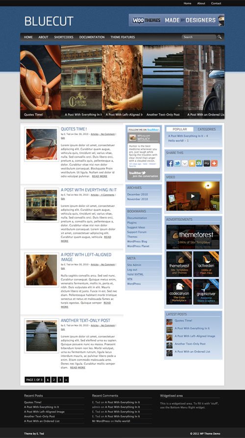 bluecut wordpress theme