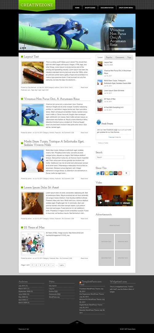 Creativezone wordpress theme