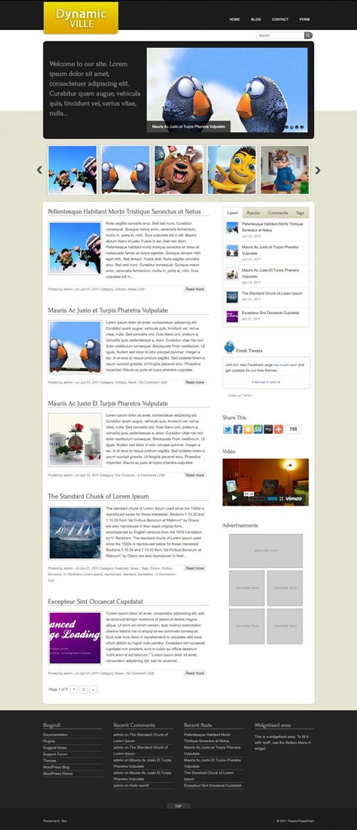 Dynamic-Ville wordpress theme