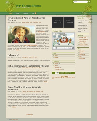 Green Waterlily WordPress Theme