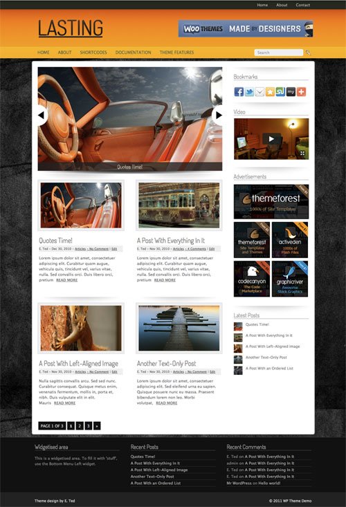 lasting wordpress theme