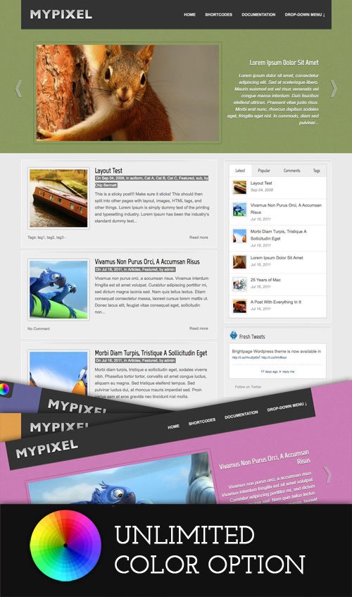 Mypixel wordpress theme