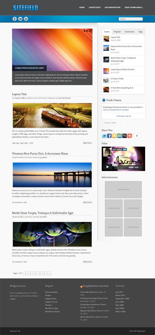 Sitefield wordpress theme