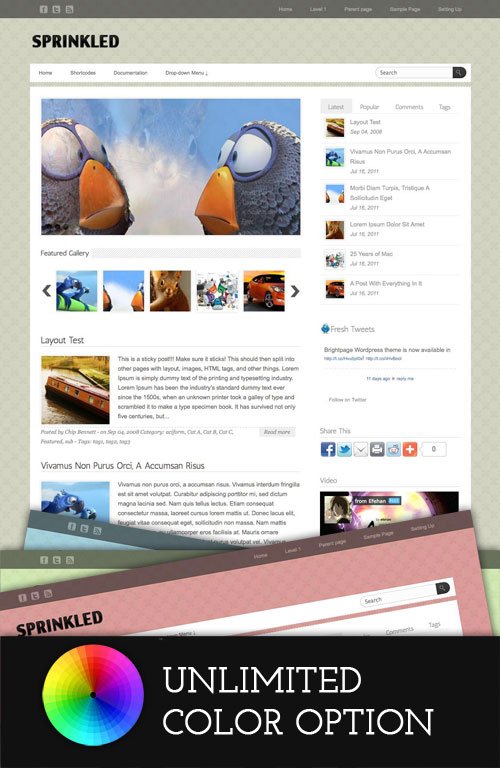 Sprinkled wordpress theme