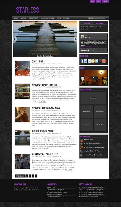 starless wordpress theme