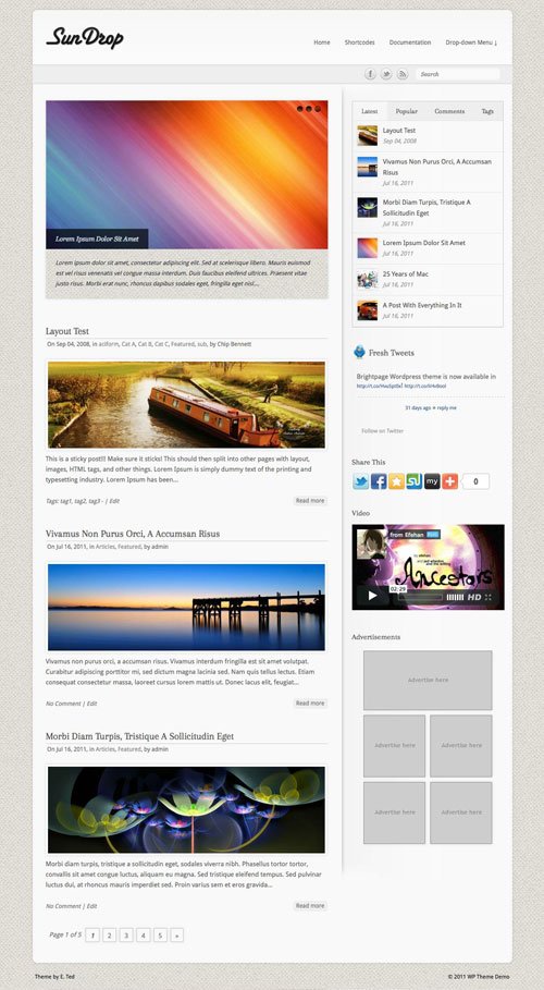 SunDrop wordpress theme