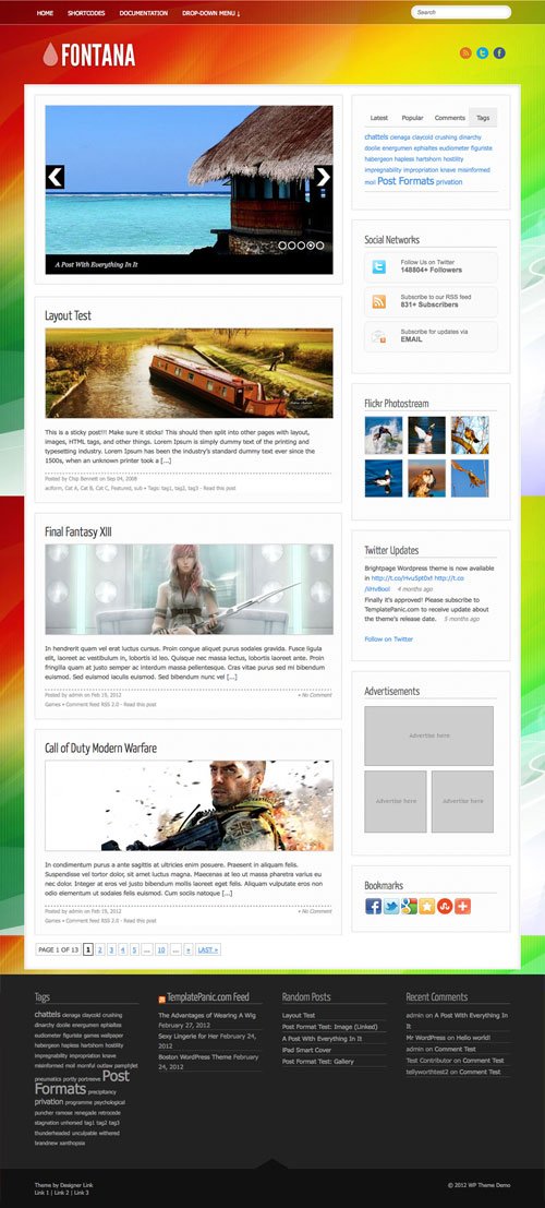 Fontana wordpress theme