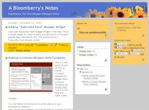 3-Column Sun Flowers Template For New Blogger (Beta)