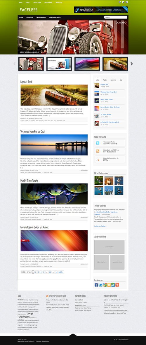 Faceless WordPress Theme