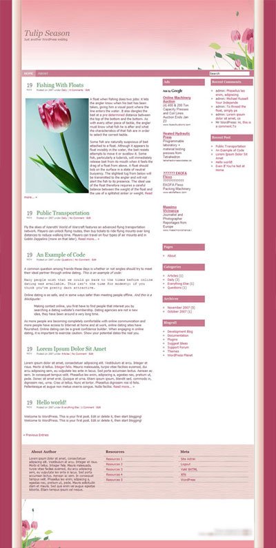 Tulip Season WordPress Theme