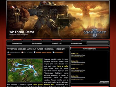 StarCraft II News WordPress Theme